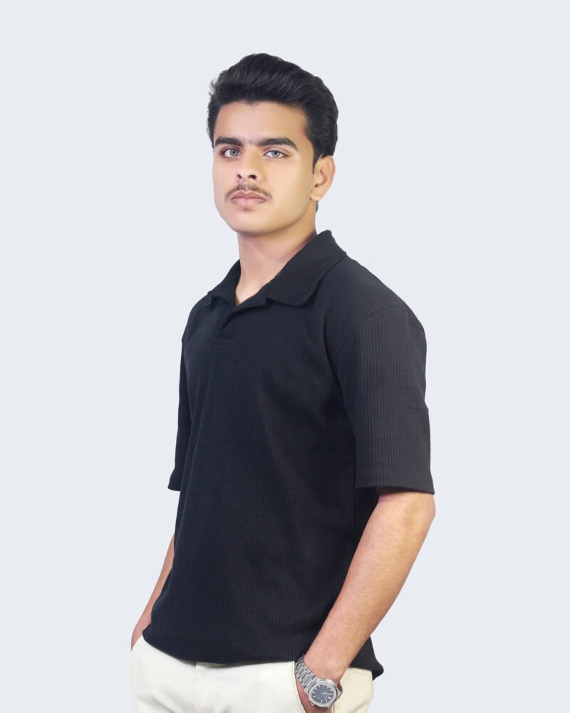 Drop Needle Polo Shirt - Black