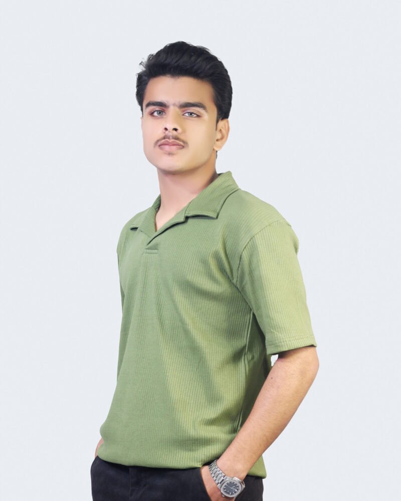 Drop Needle Polo Shirt - Olive Green